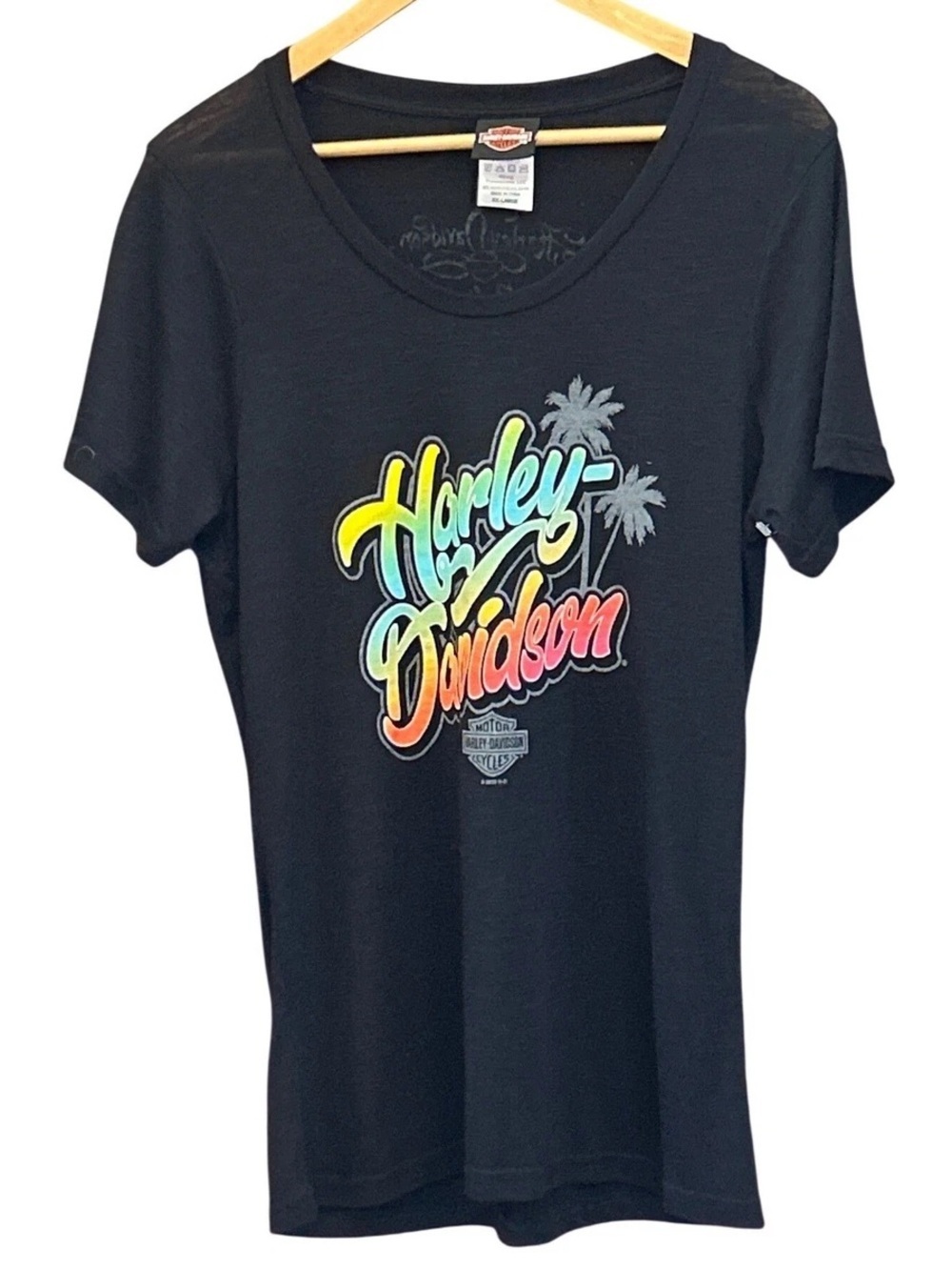 Harley-Davidson Black Tee with Bright Multicolor Logo